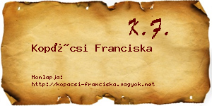 Kopácsi Franciska névjegykártya